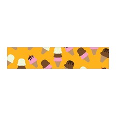 Ice cream on an orange background pattern                                                         Pleated Skirt from ArtsNow.com Waist Band