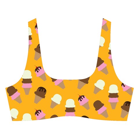 Ice cream on an orange background pattern                                                            Cross Back Hipster Bikini Set from ArtsNow.com Front