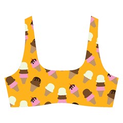 Ice cream on an orange background pattern                                                            Cross Back Hipster Bikini Set from ArtsNow.com Front