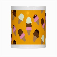 Ice cream on an orange background pattern                                                             White Mug from ArtsNow.com Center