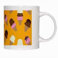 Ice cream on an orange background pattern                                                             White Mug from ArtsNow.com Right