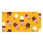 Ice cream on an orange background pattern                                                         Satin Shawl