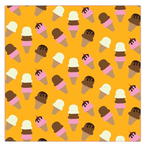 Ice cream on an orange background pattern                                                             Satin Scarf from ArtsNow.com Front