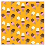 Ice cream on an orange background pattern                                                             Satin Scarf