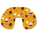 Ice cream on an orange background pattern                                                             Travel Neck Pillow