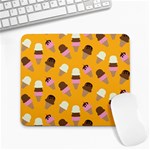 Ice cream on an orange background pattern                                                             Large Mousepad