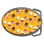 Ice cream on an orange background pattern                                                             Belt Buckle