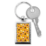 Ice cream on an orange background pattern                                                             Key Chain (Rectangle)