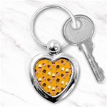 Ice cream on an orange background pattern                                                             Key Chain (Heart)