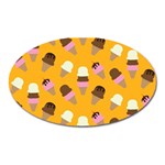 Ice cream on an orange background pattern                                                             Magnet (Oval)