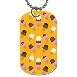 Ice cream on an orange background pattern                                                             Dog Tag (One Side)