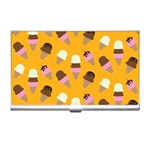 Ice cream on an orange background pattern                                                             Business Card Holder