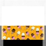 Ice cream on an orange background pattern                                                             Jigsaw Puzzle (Rectangular)