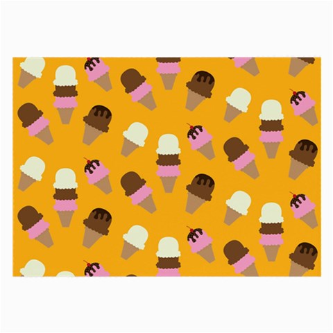 Ice cream on an orange background pattern                                                             Large Glasses Cloth from ArtsNow.com Front