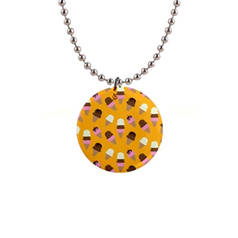 Ice cream on an orange background pattern                                                             1  Button Necklace from ArtsNow.com Front