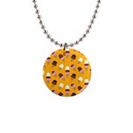 Ice cream on an orange background pattern                                                             1  Button Necklace