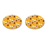 Ice cream on an orange background pattern                                                             Cufflinks (Oval)