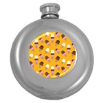 Ice cream on an orange background pattern                                                             Hip Flask (5 oz)