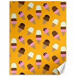 Ice cream on an orange background pattern                                                             Canvas 12  x 16 