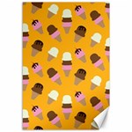 Ice cream on an orange background pattern                                                             Canvas 12  x 18 