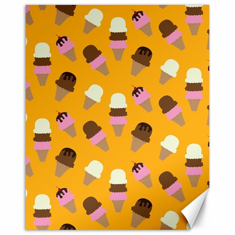 Ice cream on an orange background pattern                                                             Canvas 16  x 20  from ArtsNow.com 15.75 x19.29  Canvas - 1