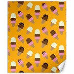 Ice cream on an orange background pattern                                                             Canvas 16  x 20 