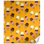 Ice cream on an orange background pattern                                                             Canvas 20  x 24 