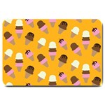 Ice cream on an orange background pattern                                                             Large Doormat