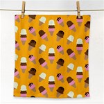 Ice cream on an orange background pattern                                                             Face Towel