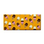 Ice cream on an orange background pattern                                                             Hand Towel