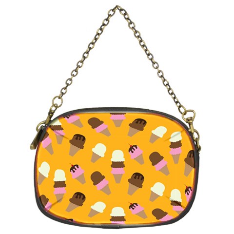 Ice cream on an orange background pattern                                                             Chain Purse (Two Sides) from ArtsNow.com Front