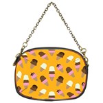 Ice cream on an orange background pattern                                                             Chain Purse (Two Sides)