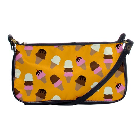 Ice cream on an orange background pattern                                                             Shoulder Clutch Bag from ArtsNow.com Front