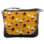 Ice cream on an orange background pattern                                                             Messenger Bag