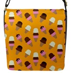 Ice cream on an orange background pattern                                                             Flap Closure Messenger Bag (S)