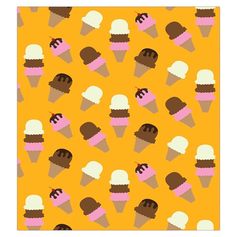 Ice cream on an orange background pattern                                                             Drawstring Pouch from ArtsNow.com Front