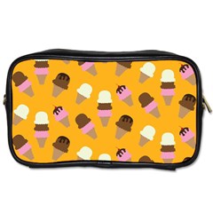 Ice cream on an orange background pattern                                                             Toiletries Bag (Two Sides) from ArtsNow.com Front