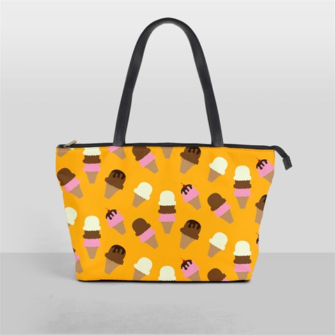 Ice cream on an orange background pattern                                                             Classic Shoulder Handbag from ArtsNow.com Front