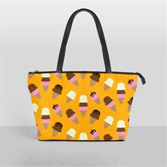 Ice cream on an orange background pattern                                                             Classic Shoulder Handbag from ArtsNow.com Front