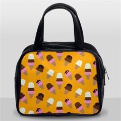 Ice cream on an orange background pattern                                                             Classic Handbag (Two Sides) from ArtsNow.com Front