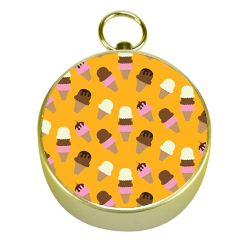 Ice cream on an orange background pattern                                                             Gold Compass from ArtsNow.com Front