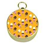 Ice cream on an orange background pattern                                                             Gold Compass