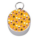 Ice cream on an orange background pattern                                                             Silver Compass (Mini)