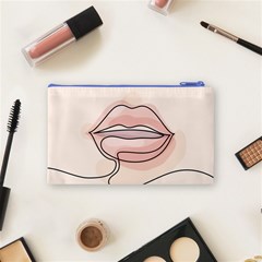 one line drawing lip Cosmetic Bag (Small) from ArtsNow.com Back