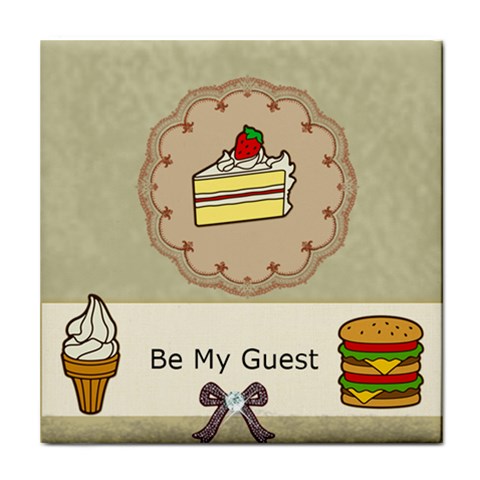 Be My Guest Tile Coaster from ArtsNow.com Front