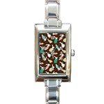 Easter rabbit pattern Rectangle Italian Charm Watch