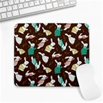 Easter rabbit pattern Large Mousepads