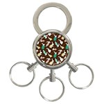 Easter rabbit pattern 3-Ring Key Chain