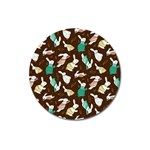 Easter rabbit pattern Magnet 3  (Round)