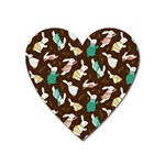 Easter rabbit pattern Heart Magnet